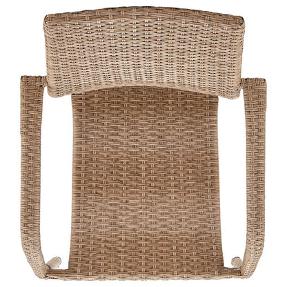 Manhattan Comfort - Genoa Patio Dining Armchair with Iron Steel Legs in Nature Tan Weave - Set of 2 - 2-OD-DC002-NE veiw 4