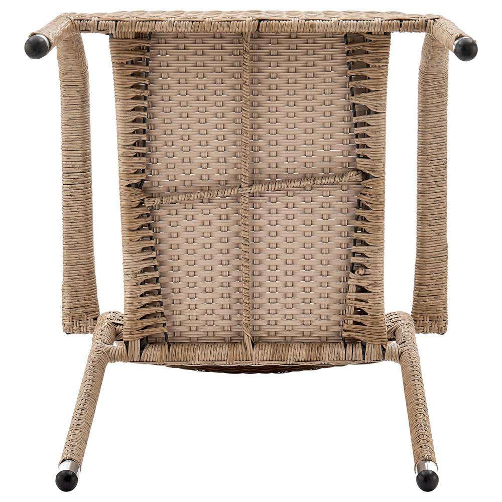 Manhattan Comfort - Genoa Patio Dining Armchair with Iron Steel Legs in Nature Tan Weave - Set of 2 - 2-OD-DC002-NE veiw 5