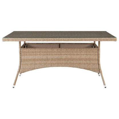 Manhattan Comfort - Genoa Patio Dining Table with Iron Steel Legs in Nature Tan Weave - OD-DT002-NE veiw 2