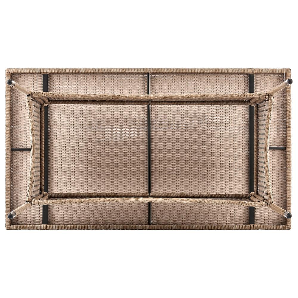 Manhattan Comfort - Genoa Patio Dining Table with Iron Steel Legs in Nature Tan Weave - OD-DT002-NE veiw 5