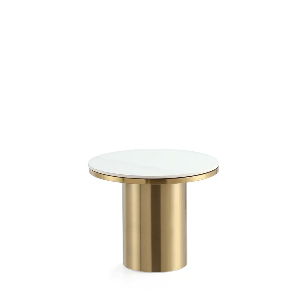 Manhattan Comfort - Glenn End Table with Stainless Steel Legs in Gold - ET010 veiw 1