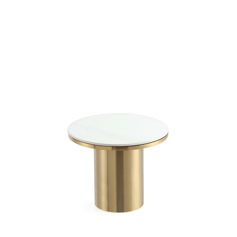 Manhattan Comfort - Glenn End Table with Stainless Steel Legs in Gold - ET010 veiw 3