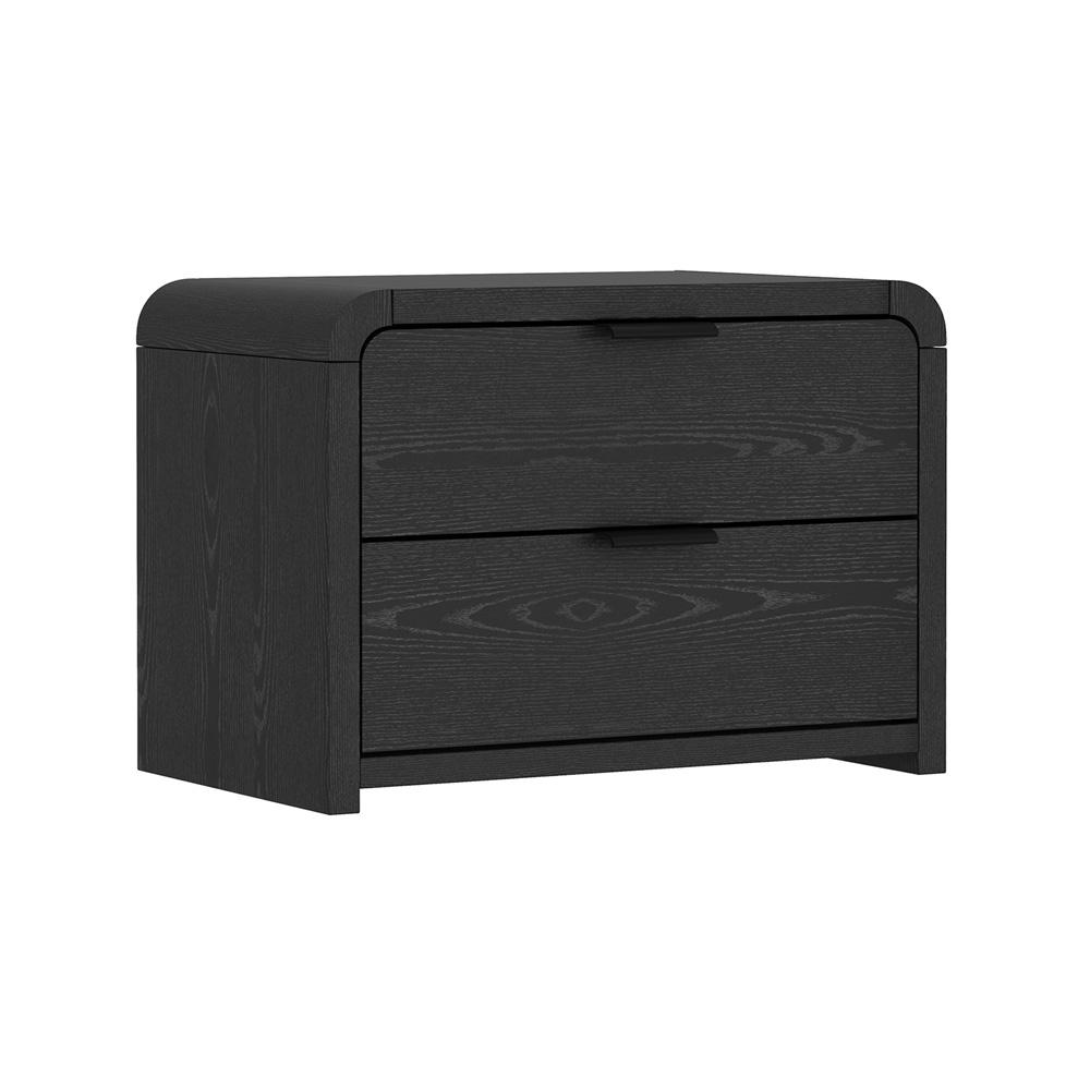 Manhattan Comfort - Grace 28in Nightstand in Black (2-Drawer) - Set of 2 - 2-NS007-BK veiw 3