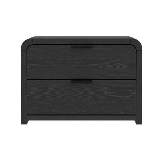 Manhattan Comfort - Grace 28in Nightstand in Black (2-Drawer) - NS007-BK veiw 1