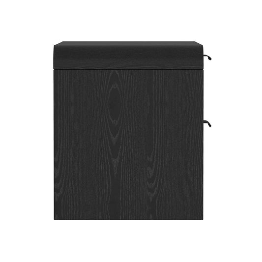 Manhattan Comfort - Grace 28in Nightstand in Black (2-Drawer) - NS007-BK veiw 2