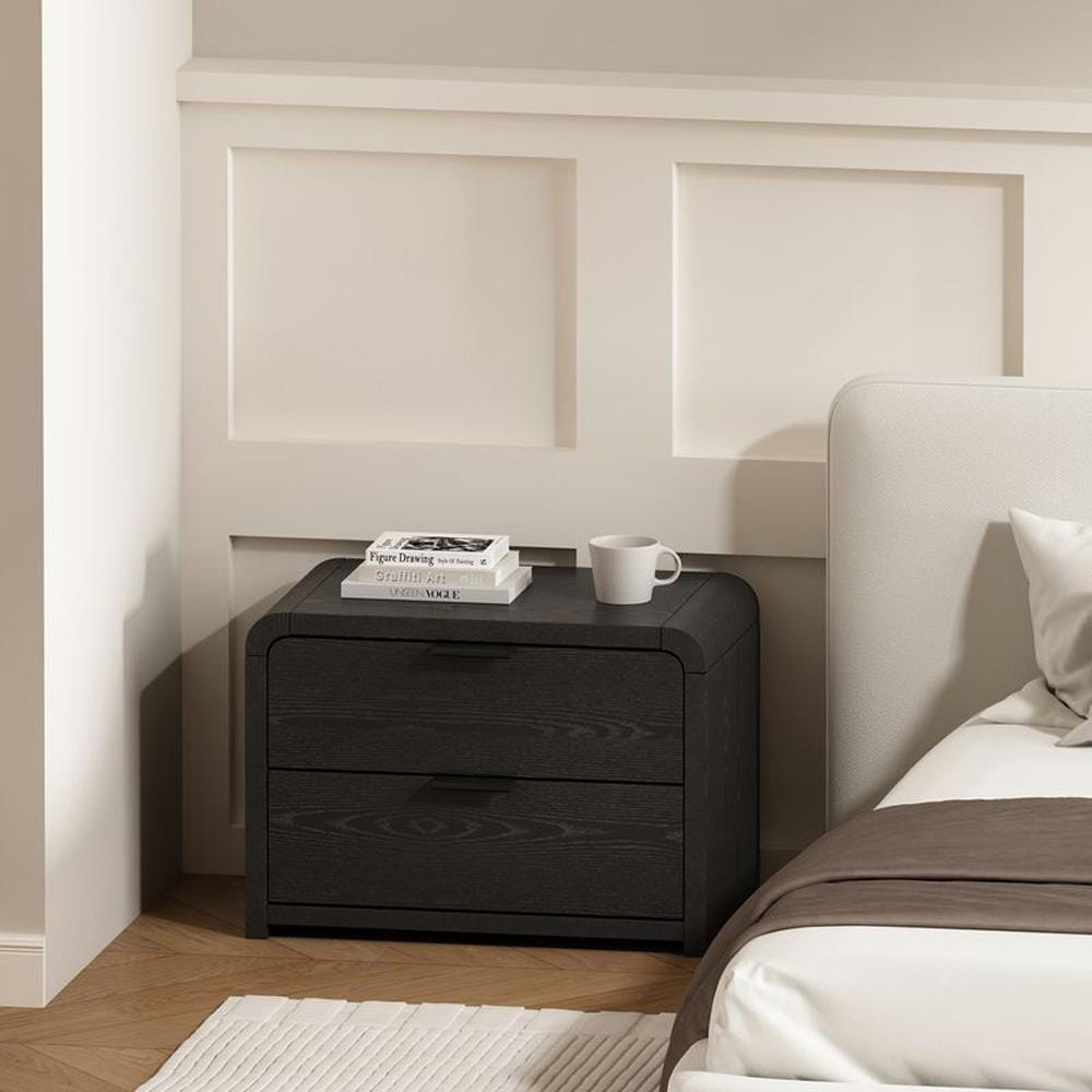 Manhattan Comfort - Grace 28in Nightstand in Black (2-Drawer) - NS007-BK veiw 8