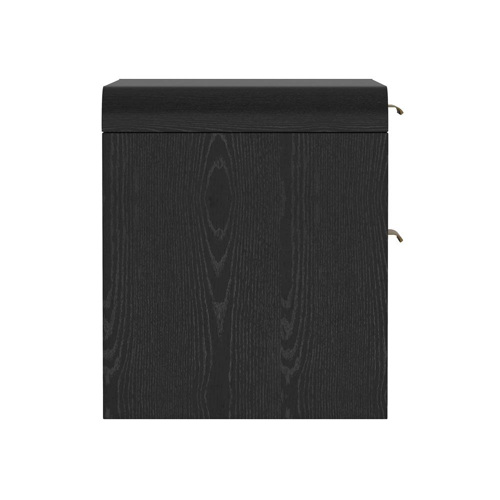 Manhattan Comfort - Grace 28in Nightstand in Black and Gold (2-Drawer) - NS007-GBK veiw 2