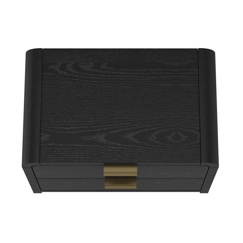 Manhattan Comfort - Grace 28in Nightstand in Black and Gold (2-Drawer) - NS007-GBK veiw 5