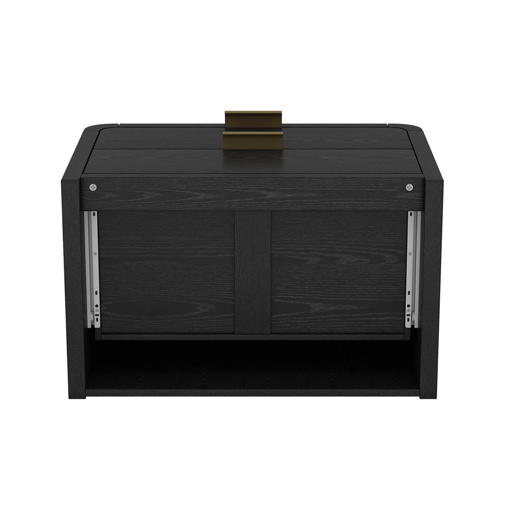 Manhattan Comfort - Grace 28in Nightstand in Black and Gold (2-Drawer) - NS007-GBK veiw 6