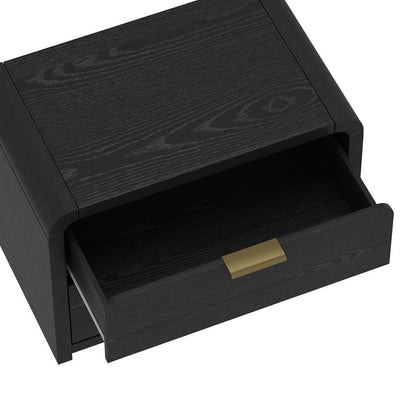 Manhattan Comfort - Grace 28in Nightstand in Black and Gold (2-Drawer) - NS007-GBK veiw 7