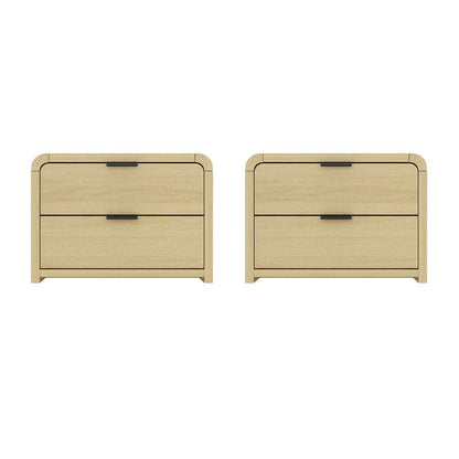 Manhattan Comfort - Grace Nightstand in Natural Oak and Black - Set of 2 - 2-NS007-NO veiw 1