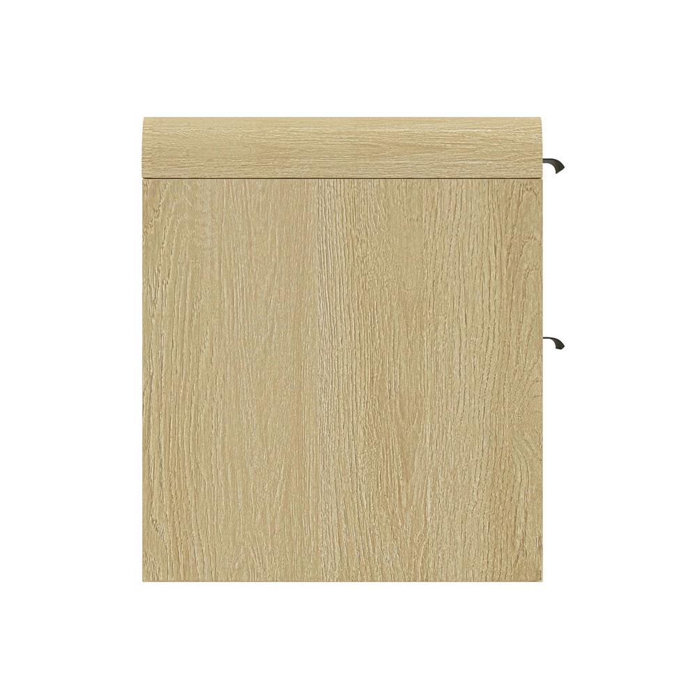 Manhattan Comfort - Grace Nightstand in Natural Oak and Black - Set of 2 - 2-NS007-NO veiw 2