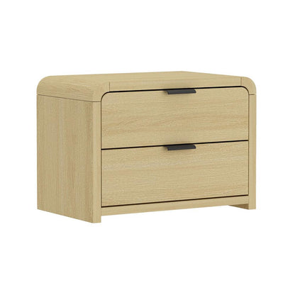 Manhattan Comfort - Grace Nightstand in Natural Oak and Black - Set of 2 - 2-NS007-NO veiw 3