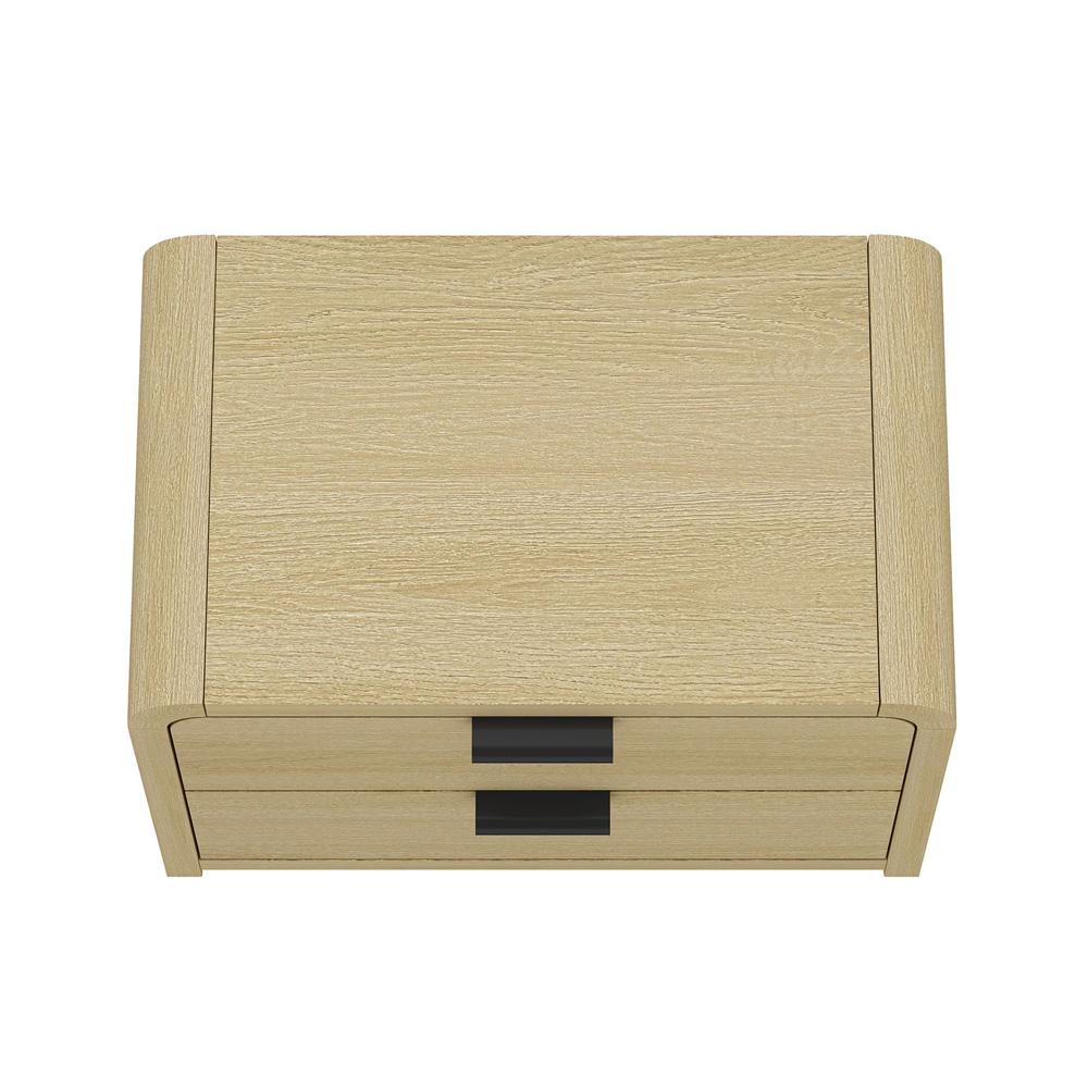 Manhattan Comfort - Grace Nightstand in Natural Oak and Black - Set of 2 - 2-NS007-NO veiw 5
