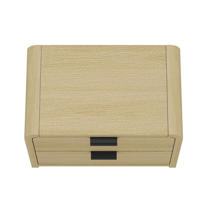 Manhattan Comfort - Grace Nightstand in Natural Oak and Black - Set of 2 - 2-NS007-NO veiw 5