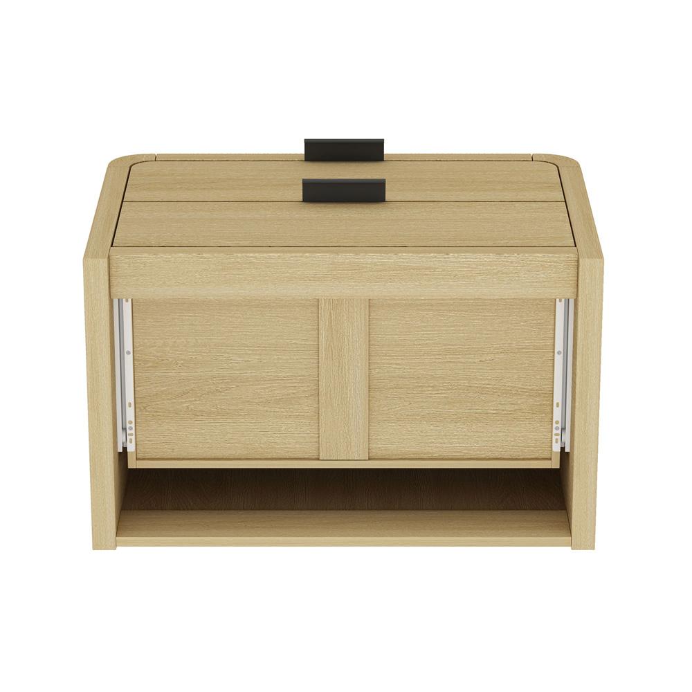 Manhattan Comfort - Grace Nightstand in Natural Oak and Black - Set of 2 - 2-NS007-NO veiw 6