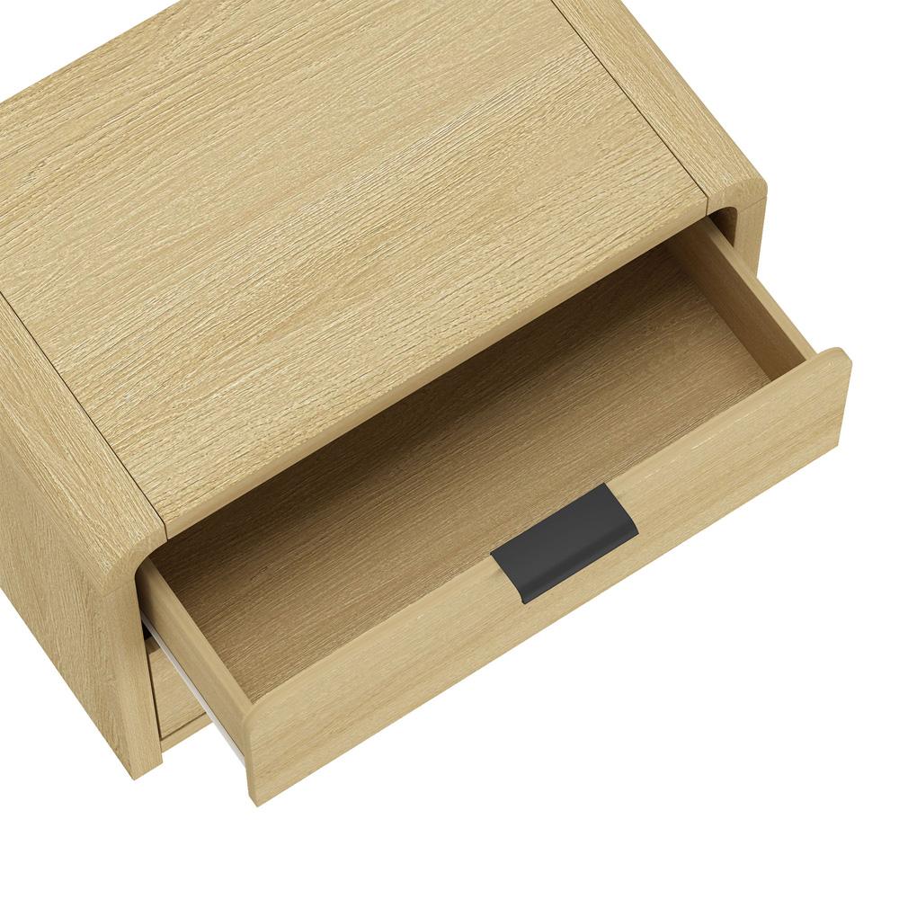 Manhattan Comfort - Grace Nightstand in Natural Oak and Black - Set of 2 - 2-NS007-NO veiw 7