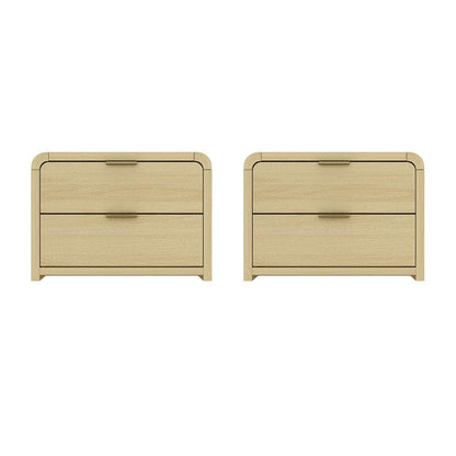 Manhattan Comfort - Grace Nightstand in Natural Oak and Gold - Set of 2 - 2-NS007-GNO veiw 1