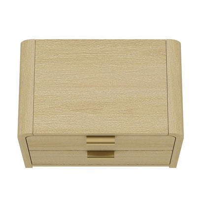 Manhattan Comfort - Grace Nightstand in Natural Oak and Gold - Set of 2 - 2-NS007-GNO veiw 5