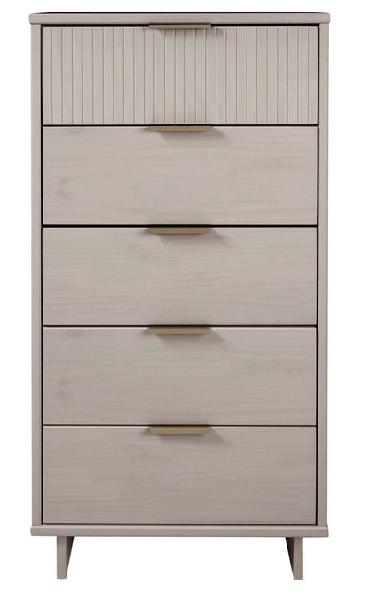 Manhattan Comfort - Granville Tall Narrow Dresser with 5 Drawers in Light Grey - DR-5006 view 1