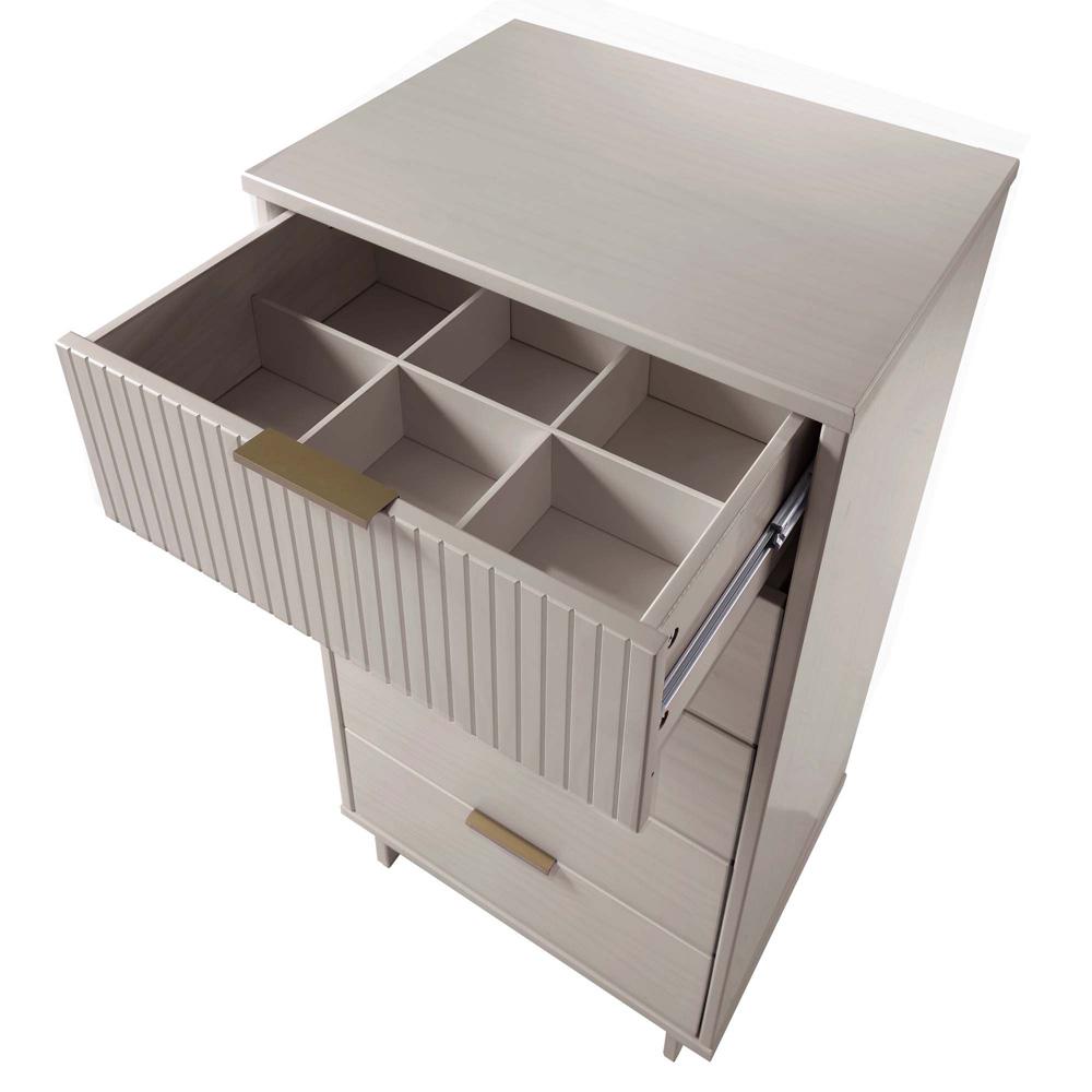 Manhattan Comfort - Granville Tall Narrow Dresser with 5 Drawers in Light Grey - DR-5006 view 7