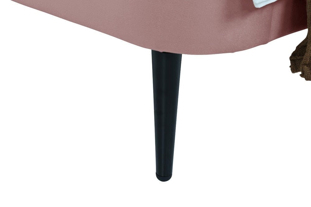 Manhattan Comfort - Heather Velvet Twin Bed with Metal Legs in Blush and Black - S-BD003-TW-BH veiw 8