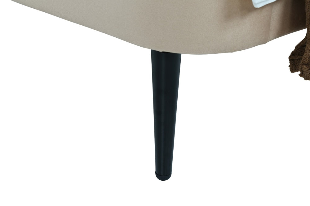 Manhattan Comfort - Heather Velvet Twin Bed with Metal Legs in Taupe and Black - S-BD003-TW-TP veiw 8