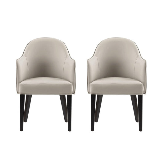 Manhattan Comfort - Hillman Dining Armchair in Light Grey - Set of 2 - 2-DC087AR2-LG veiw 1