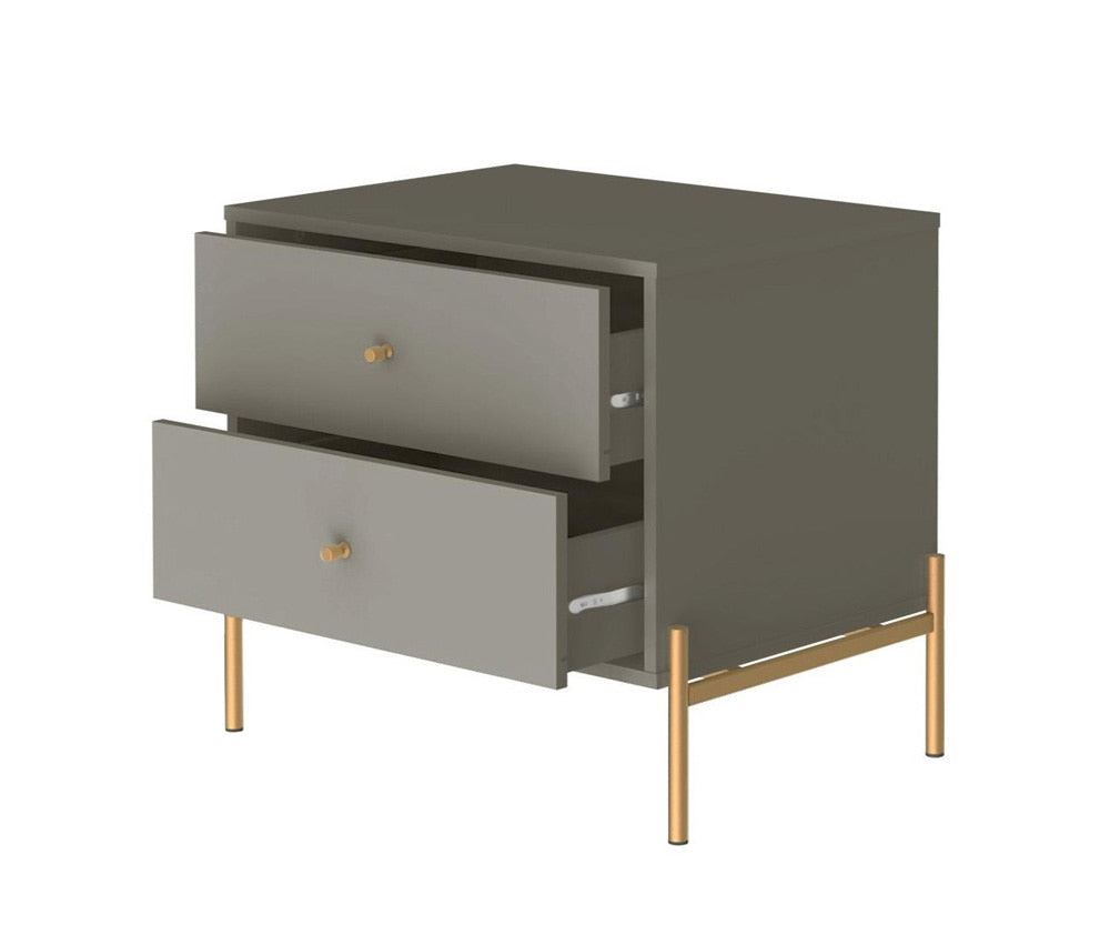 Manhattan Comfort - Jasper Nightstand in Grey (Set of 2) - 2-51352 veiw 6