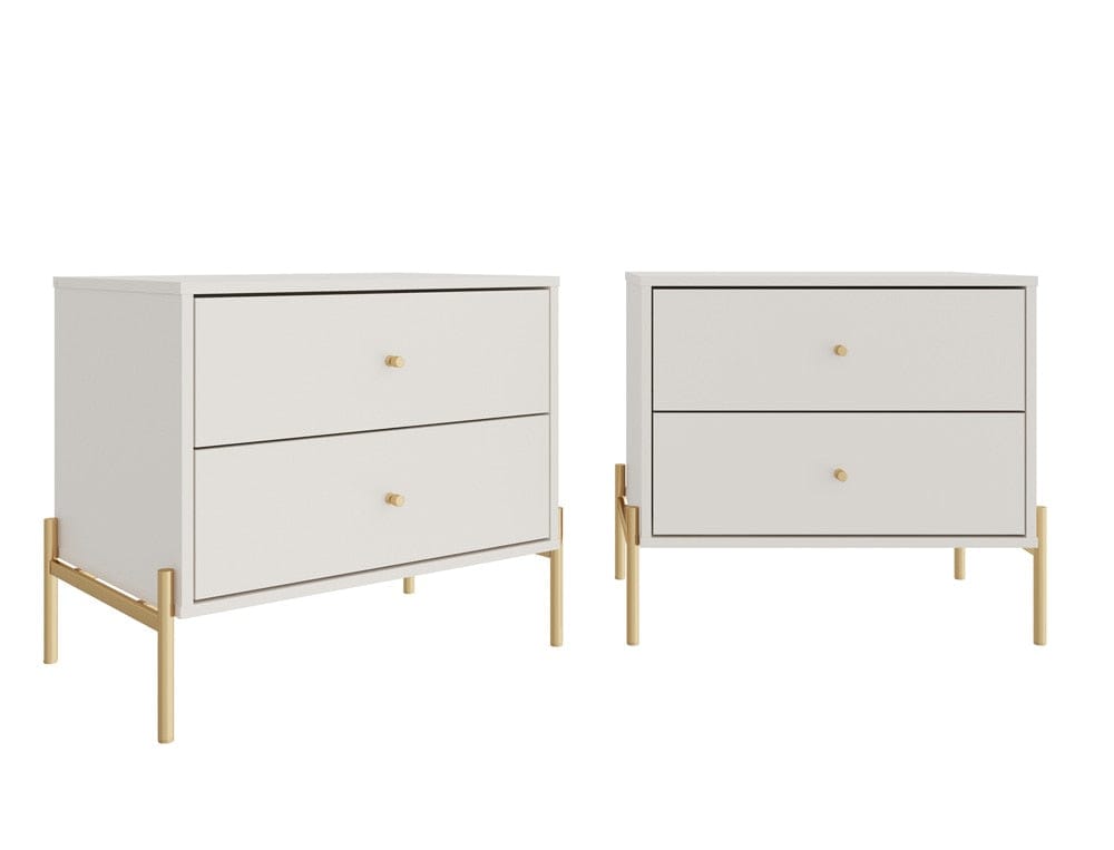 Manhattan Comfort - Jasper Nightstand in Off White (Set of 2) - 2-51353 veiw 1