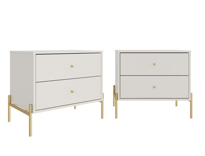 Manhattan Comfort - Jasper Nightstand in Off White (Set of 2) - 2-51353 veiw 1