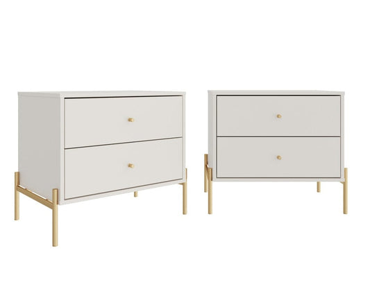 Manhattan Comfort - Jasper Nightstand in Off White (Set of 2) - 2-51353 veiw 1