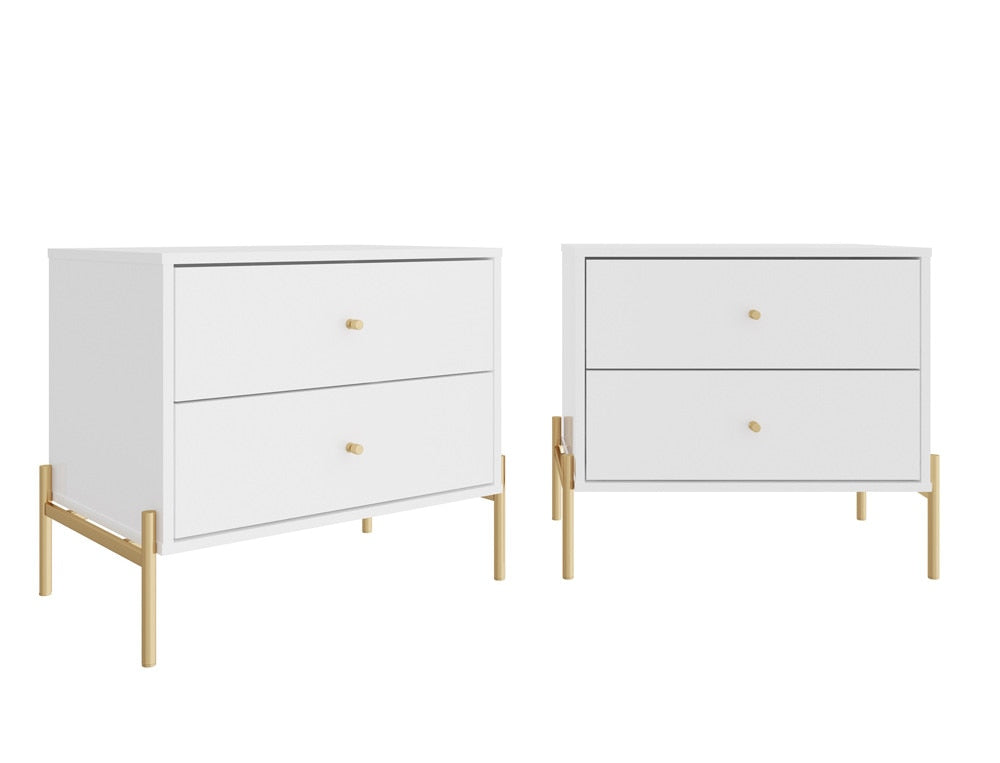 Manhattan Comfort - Jasper Nightstand in White Gloss (Set of 2) - 2-51351 veiw 1