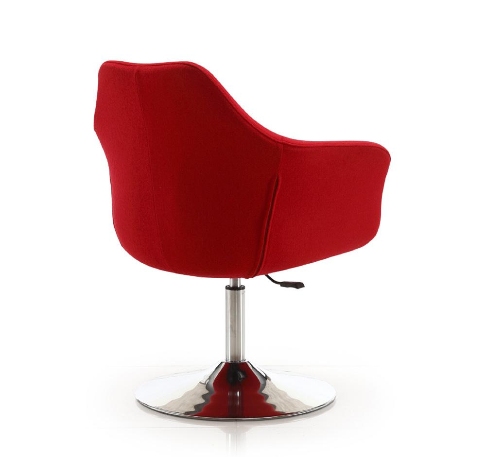 Manhattan Comfort - Kinsey Wool Blend Accent Chair with Metal Legs in Red and Polished Chrome - Set of 2 - 2-AC039-RD veiw 5
