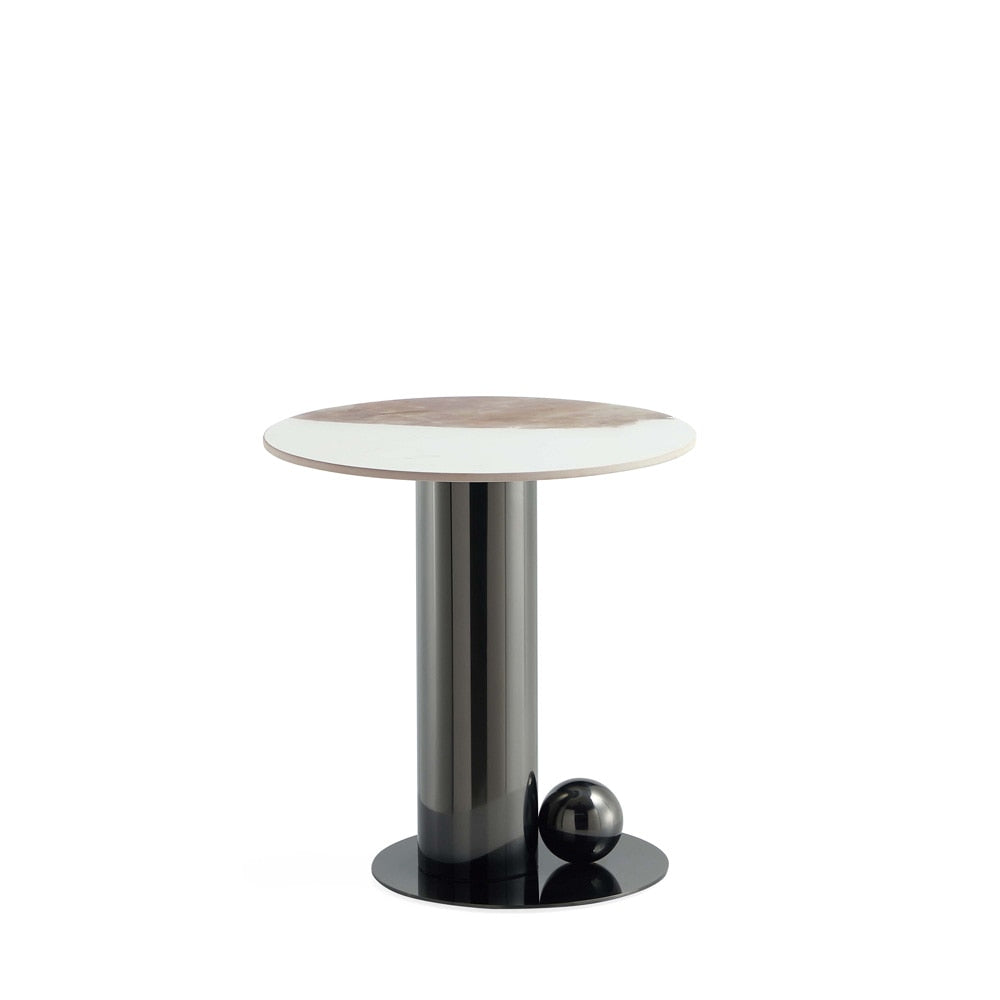 Manhattan Comfort - Laurel End Table with Stainless Steel Legs in Black - ET011 veiw 2