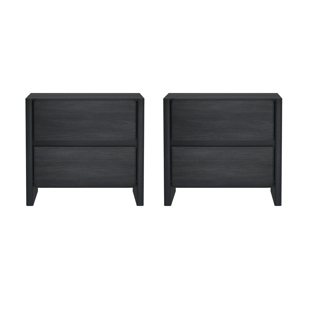 Manhattan Comfort - Linda 24in Nightstand in Charcoal Grey (2-Drawer) - Set of 2 - 2-NS015-GY veiw 1