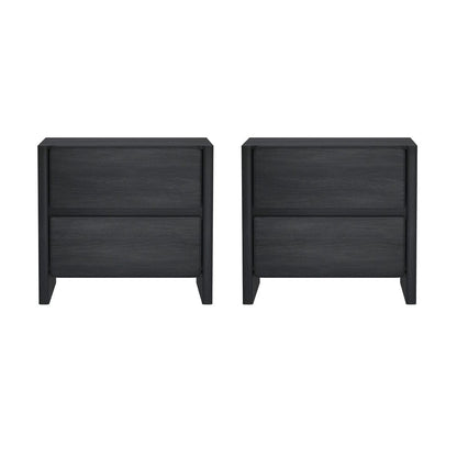 Manhattan Comfort - Linda 24in Nightstand in Charcoal Grey (2-Drawer) - Set of 2 - 2-NS015-GY veiw 1