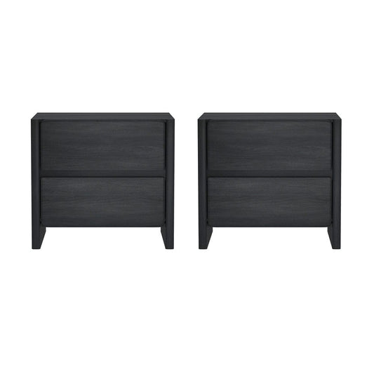 Manhattan Comfort - Linda 24in Nightstand in Charcoal Grey (2-Drawer) - Set of 2 - 2-NS015-GY veiw 1