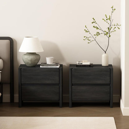 Manhattan Comfort - Linda 24in Nightstand in Charcoal Grey (2-Drawer) - Set of 2 - 2-NS015-GY veiw 7