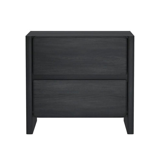 Manhattan Comfort - Linda 24in Nightstand in Charcoal Grey (2-Drawer) - NS015-GY veiw 1