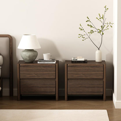 Manhattan Comfort - Linda 24in Nightstand in Walnut Brown (2-Drawer) - Set of 2 - 2-NS015-BR veiw 8