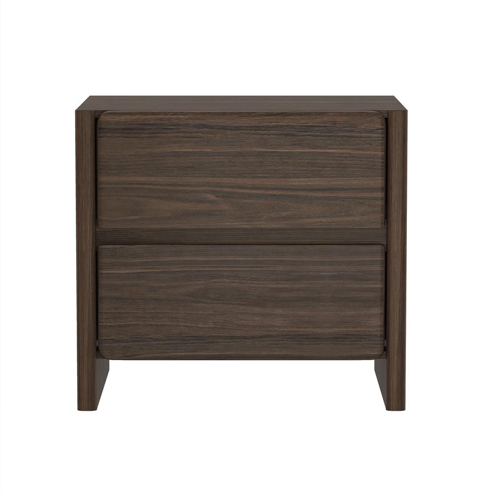 Manhattan Comfort - Linda 24in Nightstand in Walnut Brown (2-Drawer) - NS015-BR veiw 1