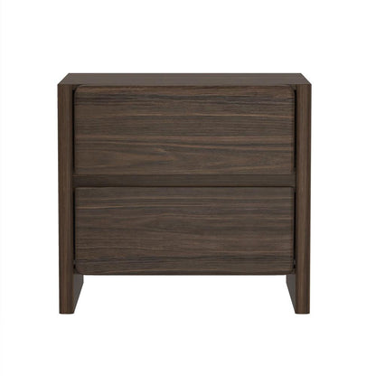 Manhattan Comfort - Linda 24in Nightstand in Walnut Brown (2-Drawer) - NS015-BR veiw 1