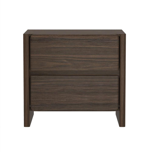 Manhattan Comfort - Linda 24in Nightstand in Walnut Brown (2-Drawer) - NS015-BR veiw 1