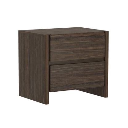 Manhattan Comfort - Linda 24in Nightstand in Walnut Brown (2-Drawer) - NS015-BR veiw 3