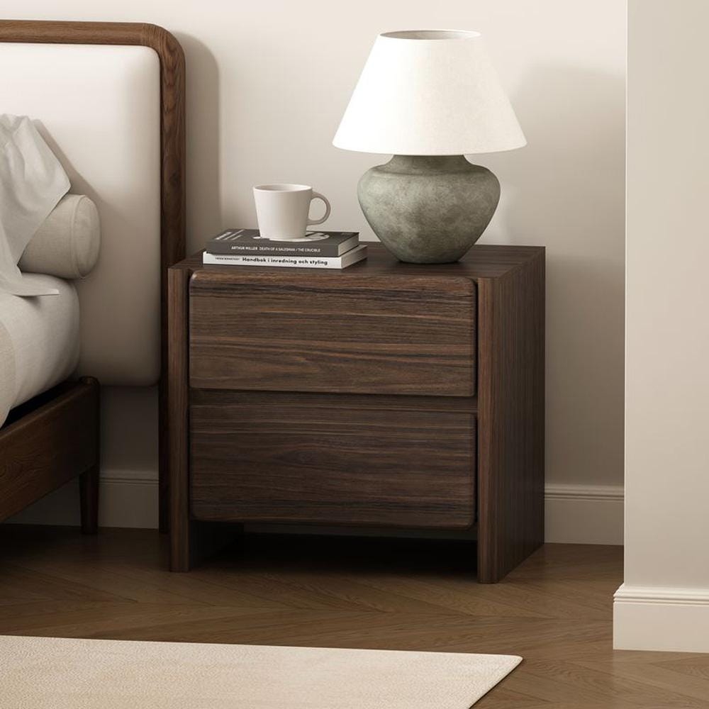 Manhattan Comfort - Linda 24in Nightstand in Walnut Brown (2-Drawer) - NS015-BR veiw 7