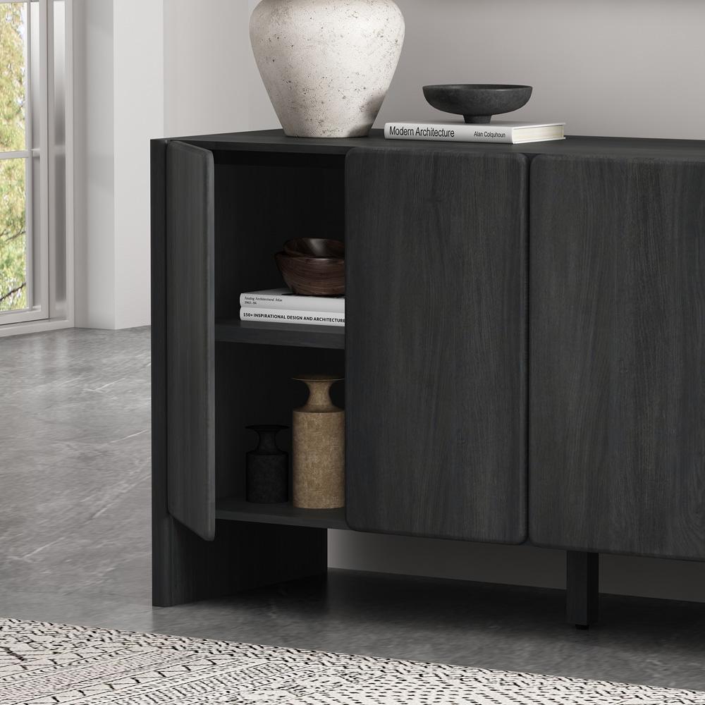 Manhattan Comfort - Linda 60in Sideboard in Charcoal Grey (4-Shelf) - SB008-GY veiw 7