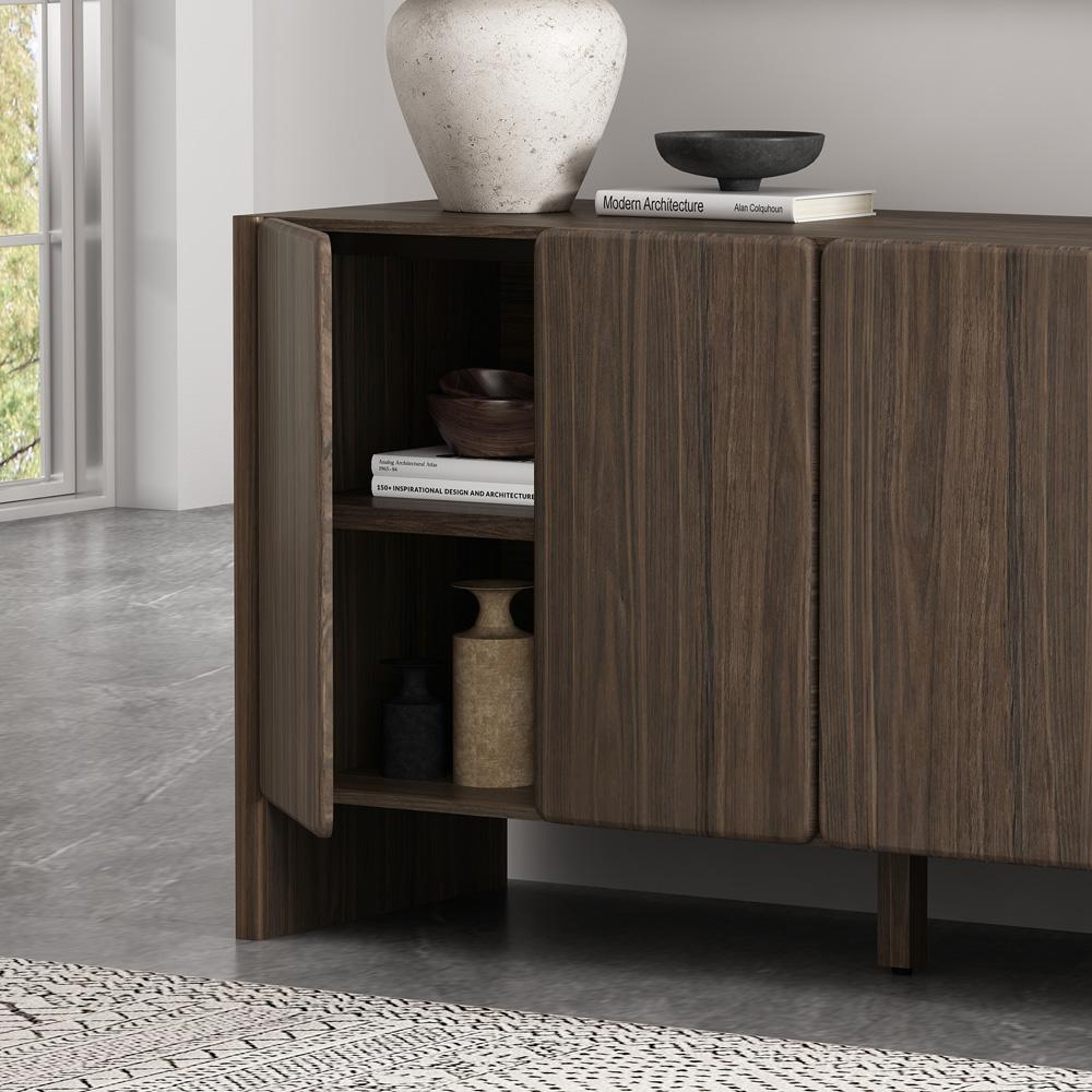 Manhattan Comfort - Linda 60in Sideboard in Walnut Brown (4-Shelf) - SB008-BR veiw 7