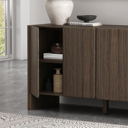 Manhattan Comfort - Linda 60in Sideboard in Walnut Brown (4-Shelf) - SB008-BR veiw 7
