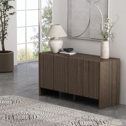 Manhattan Comfort - Linda 60in Sideboard in Walnut Brown (4-Shelf) - SB008-BR veiw 8